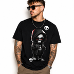 Cute Grim Reaper Skull Gothic Dark Humor Biker Graphic Men's T-Shirt