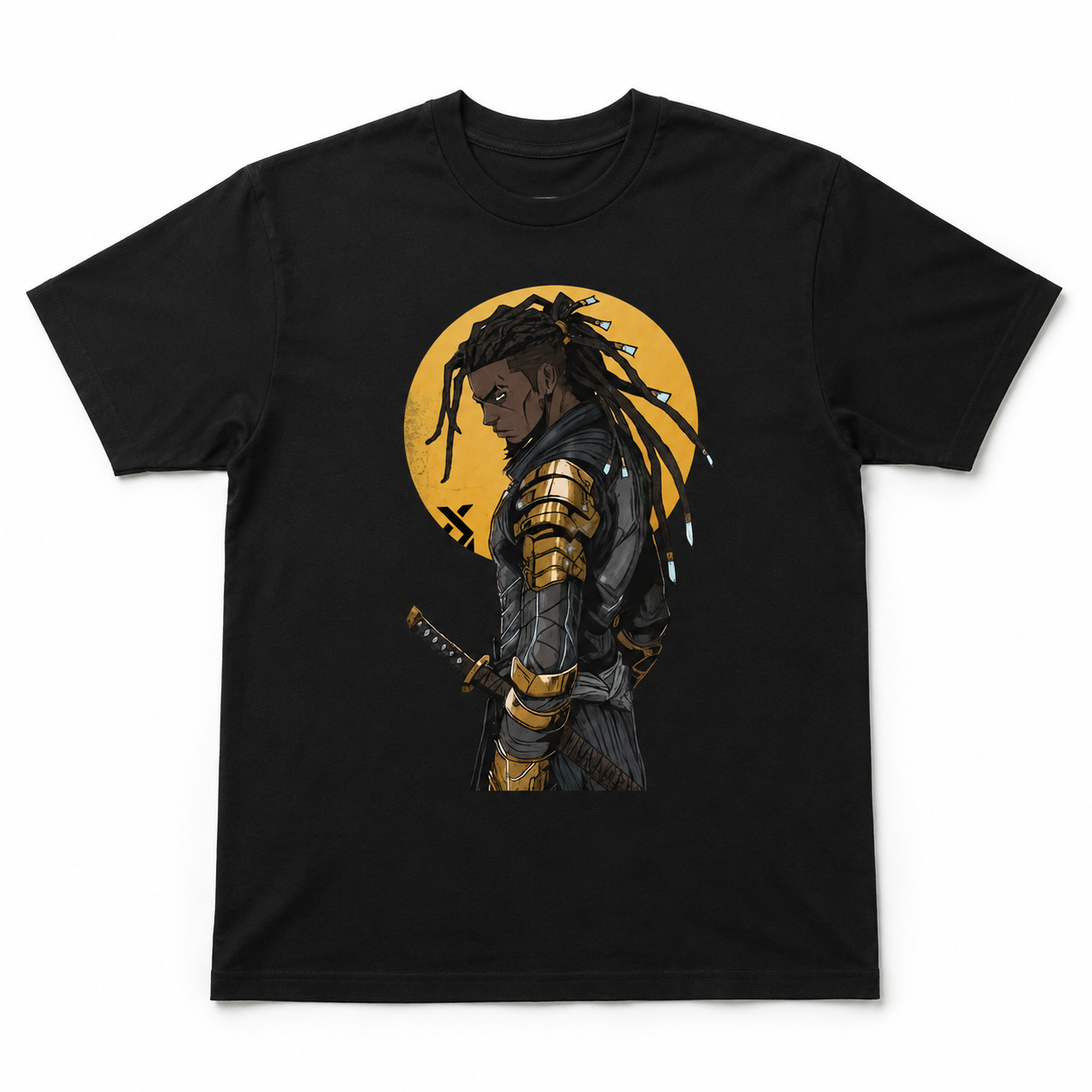Samurai Sunset Graphic T-Shirt Japanese Warrior Retro Landscape Tee