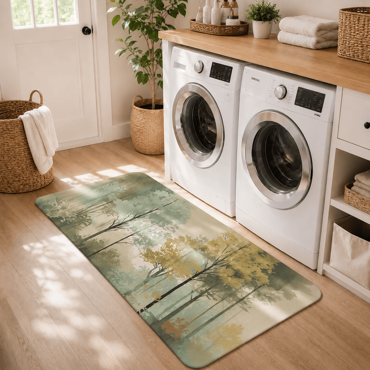 Forest Tree Floor Mat for Entryway Quick Dry Non Slip Super Absorbent Door Mat