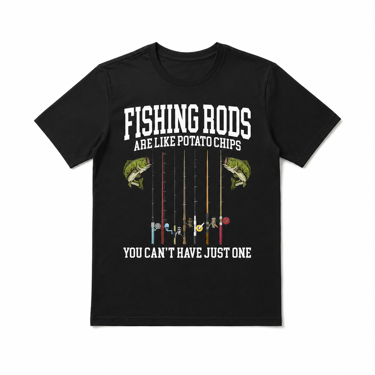 Fishing Rods Are Like Potato Chips Funny Fishing Graphic T Shirt Angler Gift
