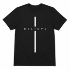 Believe Cross Christian Graphic Men's T-Shirt Faith Religious Tee