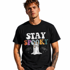Stay Spooky Cute Ghost Halloween Bats Retro Funny Graphic Men's T-Shirt