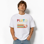 Men's Pluto Never Forget Graphic T-Shirt Funny Space Retro Planet Tee