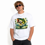 Men's Largemouth Bass Fishing T-Shirt Colorful Fish Graphic Angler Tee