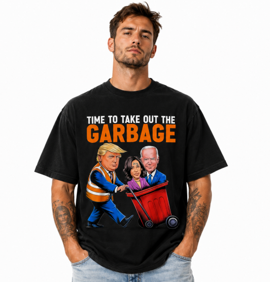 Funny Political Satire Garbage Graphic T-Shirt Men's Election Humor Tee