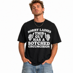 Funny Botched Circumcision Graphic T-Shirt Adult Humor Tee for Men