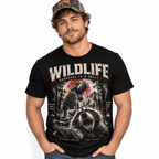 Raccoon Selfie T-Rex Dinosaur Forest Funny Meme Men's T-Shirt