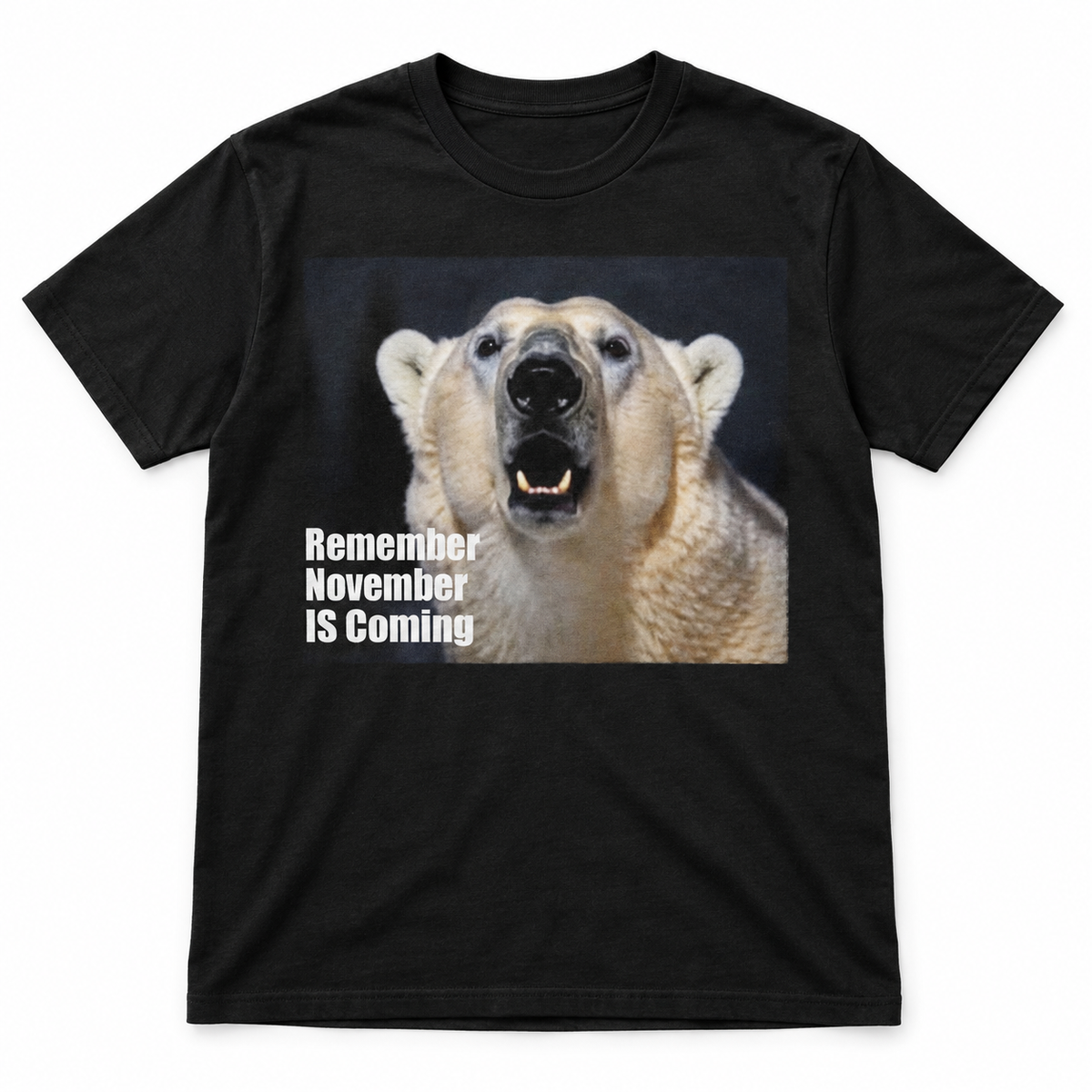Remember November Is Coming Polar Bear Meme Funny Graphic T-Shirt