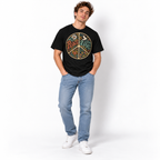 Peace Love Retro Hippie Dove Floral Men's Graphic T-Shirt