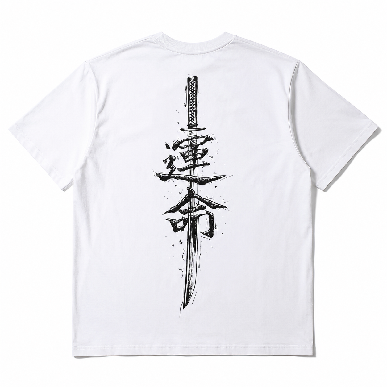 HOT Mens Short Sleeve Quick Dry T Shirt Skin Friendly Comfy Japanese Kanji Sword