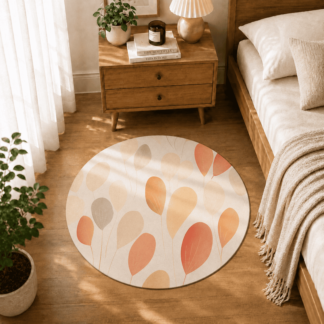 Boho Fall Leaves Entryway Mat Quick Dry Super Absorbent Non Slip Autumn Decor