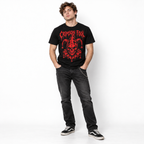 Crimson Fool Jester Skull Gothic Horror Dark Fantasy Men's T-Shirt