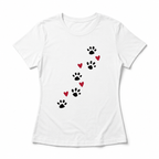Paw Prints and Hearts Graphic Tee - Cute Dog & Cat Lover Gift T-Shirt