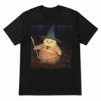 Funny Wizard Cat Graphic T-Shirt Cute Halloween Tee for Men