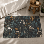 Witchy Botanical Bath Rug Quick Dry Super Absorbent Non Slip Celestial Floral