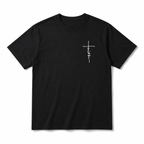 Faith Cross Graphic T-Shirt Men's Christian Crew Neck Casual Tee Top