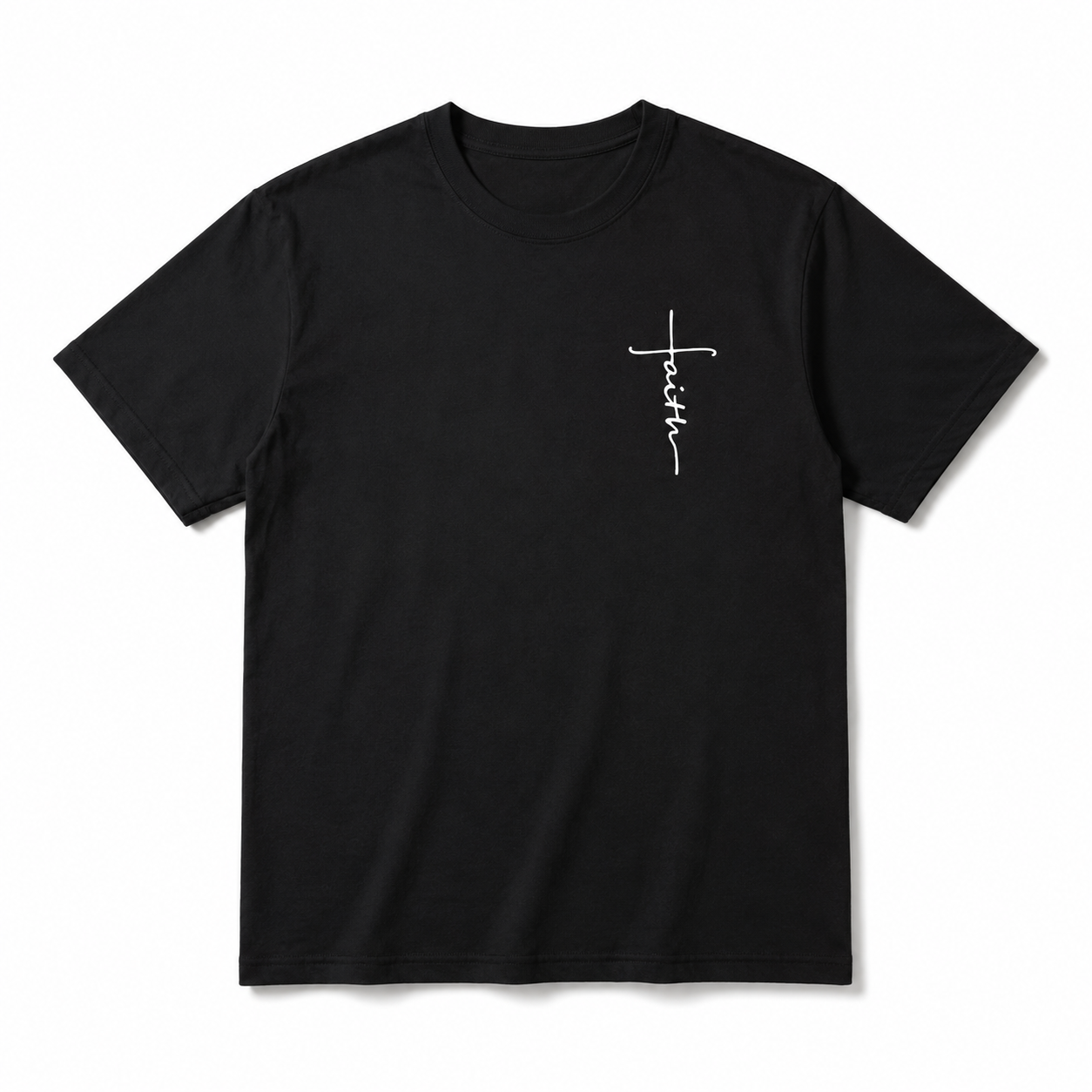 Faith Cross Graphic T-Shirt Men's Christian Crew Neck Casual Tee Top