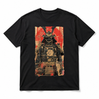 Vintage Japanese Samurai Graphic T-Shirt Black Gold Warrior Retro Tee