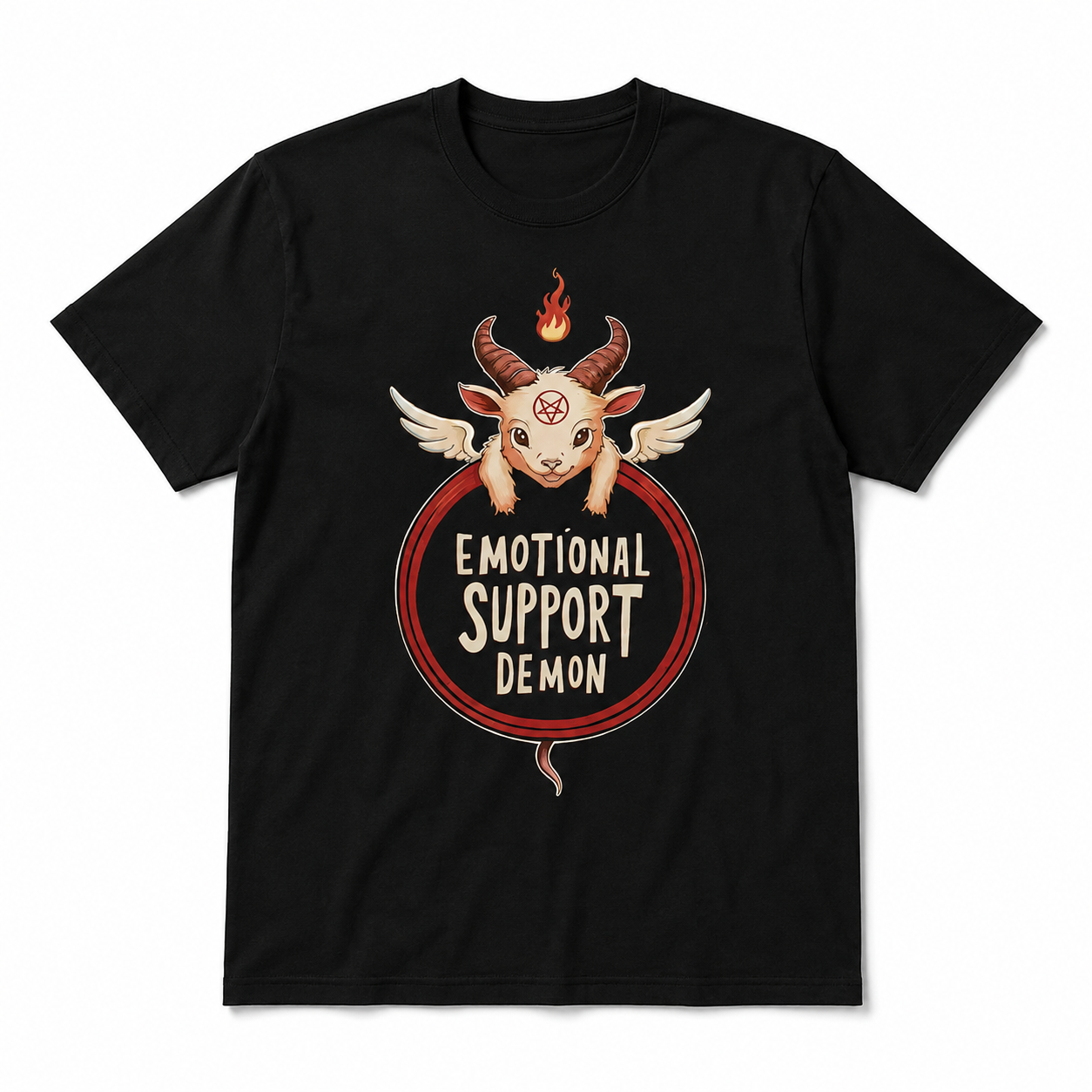 Emotional Support Demon Funny Goat Dark Humor Gothic Men's T-Shirt