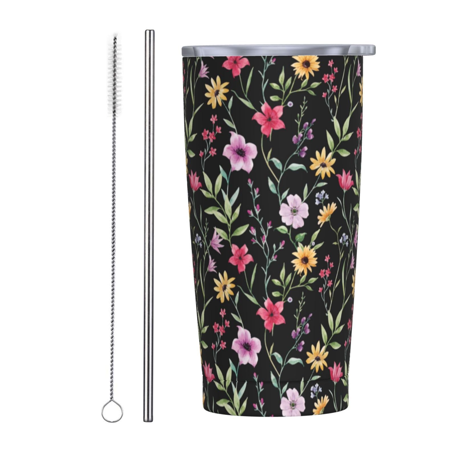 Angry Shark Tumbler, Blue Sharks 20oz Stainless Steel Insulated Travel Tumblers,Travel Coffee Mug with Lid and Straw Cups Gifts for Women Men