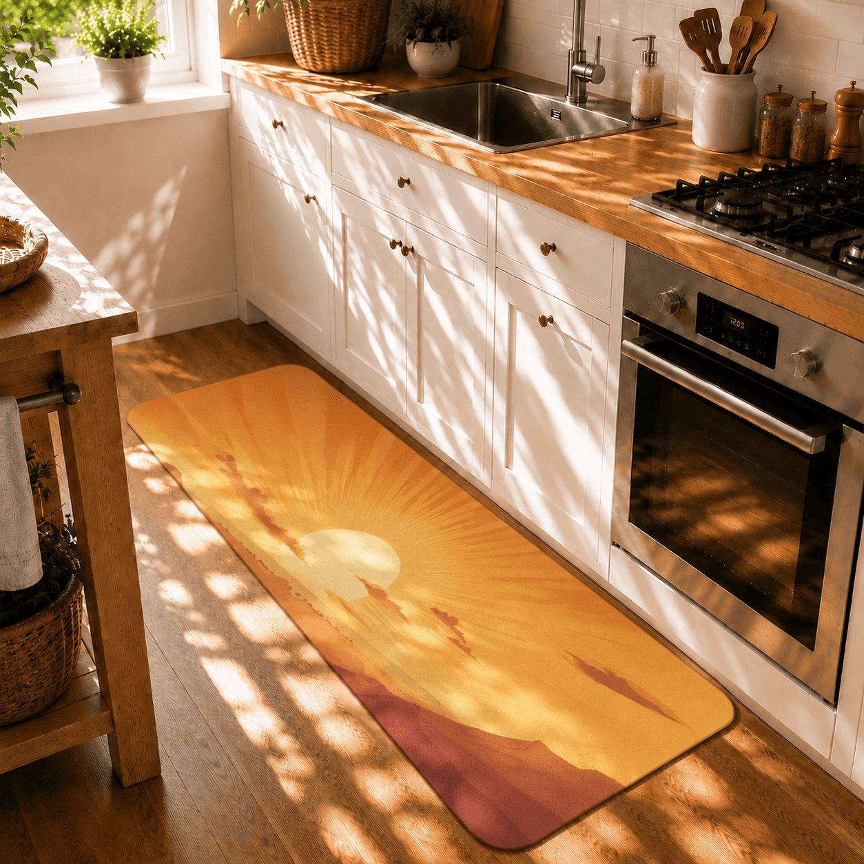 Sunset Desert Landscape Floor Mat Quick Dry Super Absorbent Non Slip Decor
