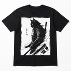 Vintage Japanese Samurai Warrior Cat Graphic Unisex T-Shirt Anime Style Art Tee