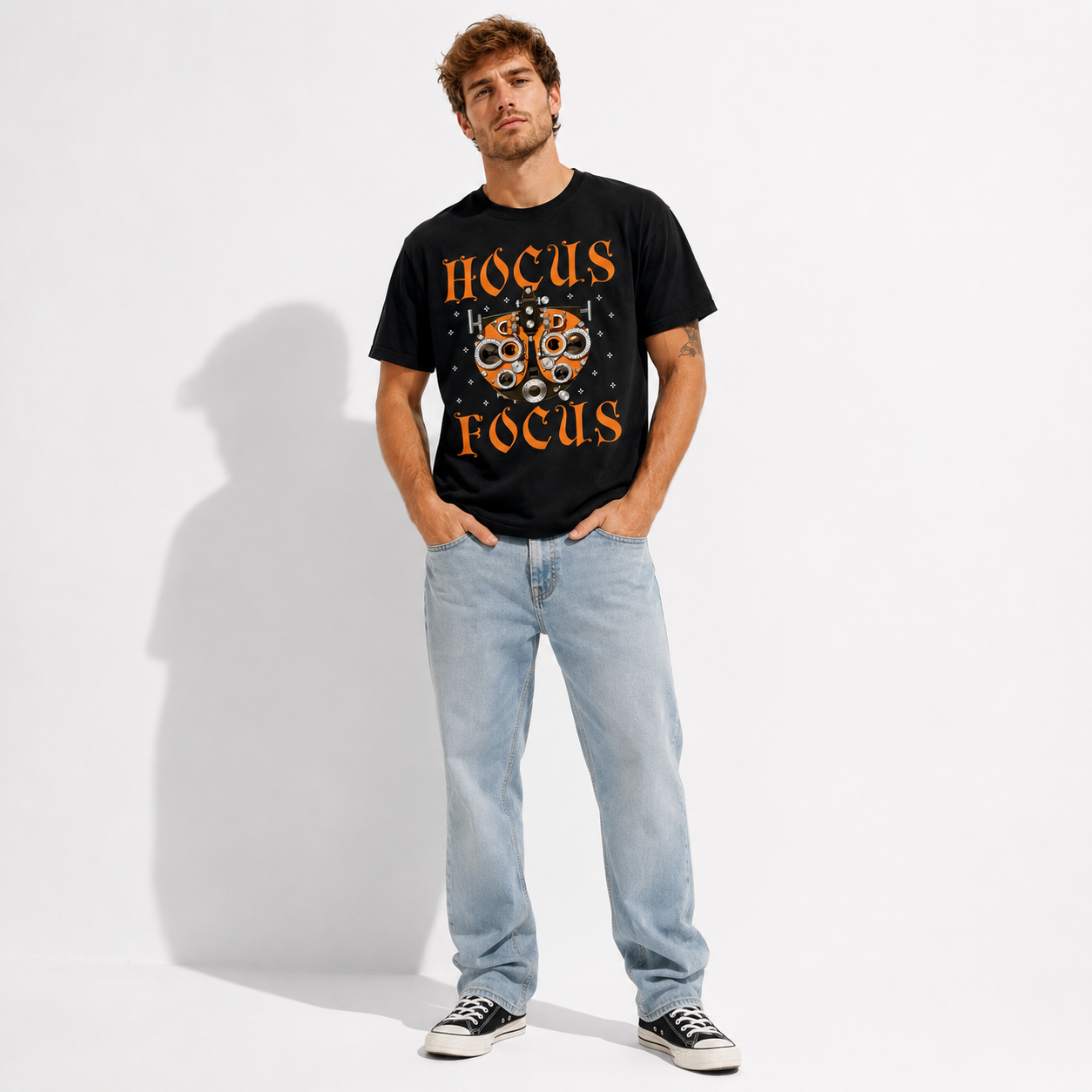Hocus Focus Funny Optometrist Eye Doctor Halloween Graphic Men's T-Shirt
