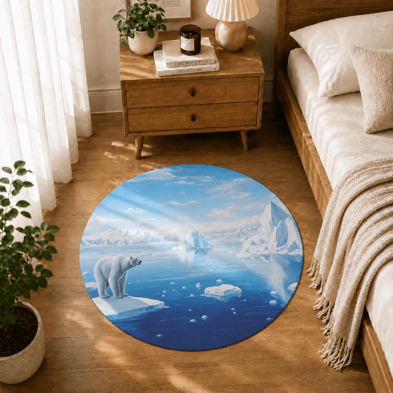 Polar Bear Arctic Floor Mat Quick Dry Super Absorbent Non Slip Winter Decor