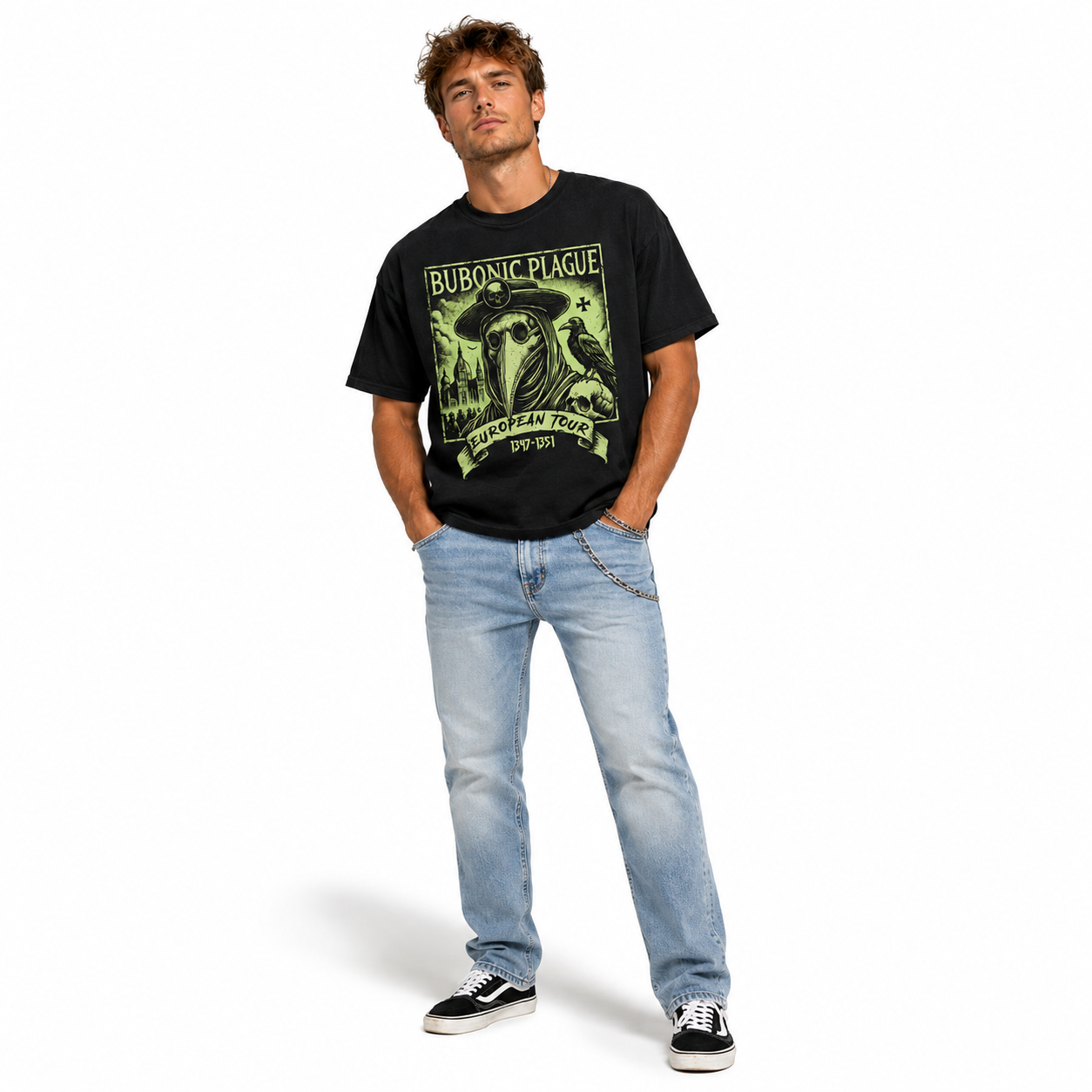 Bubonic Plague European Tour Plague Doctor Gothic History Men's T-Shirt