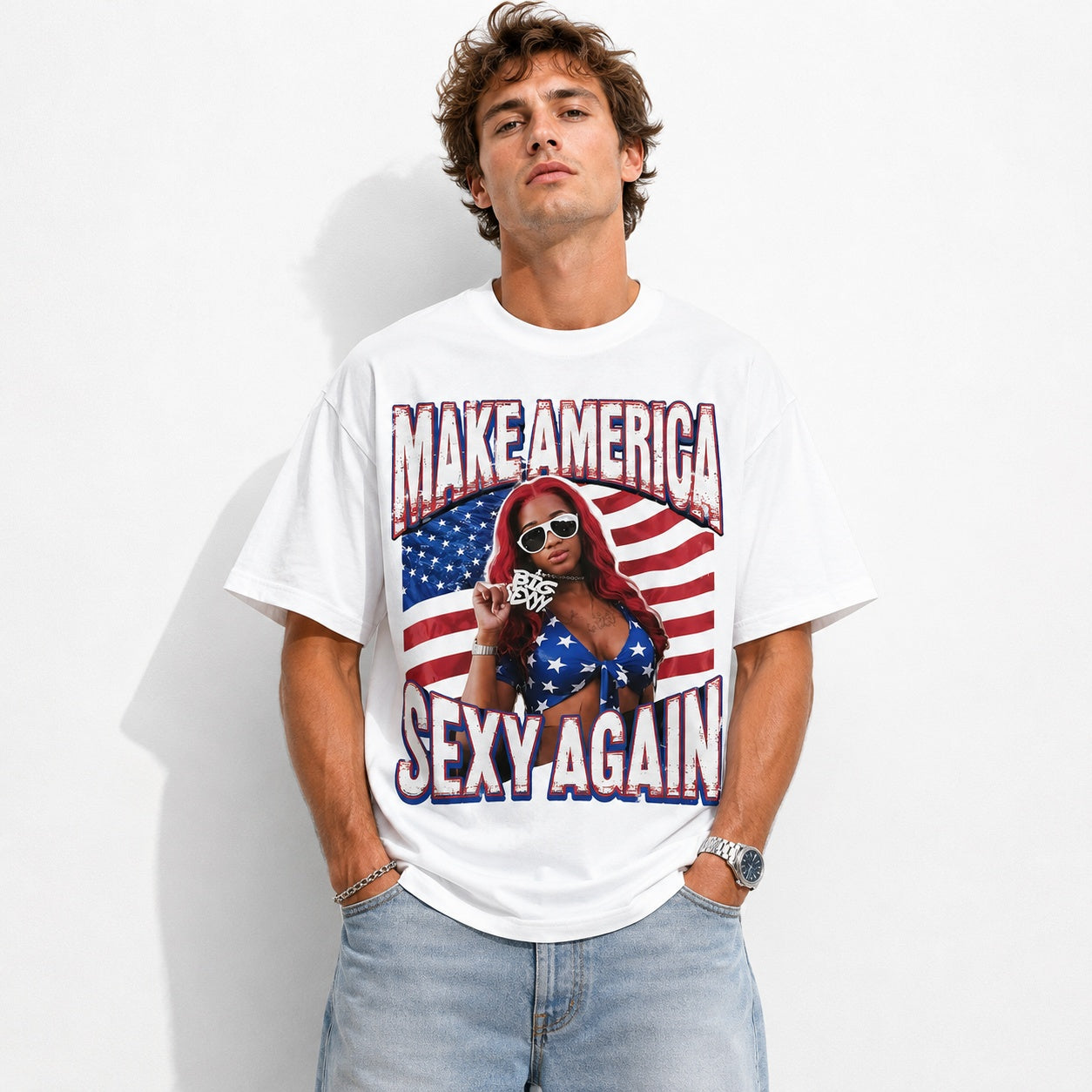 Make America Sexy Again Men's Graphic T-Shirt Patriotic USA Tee