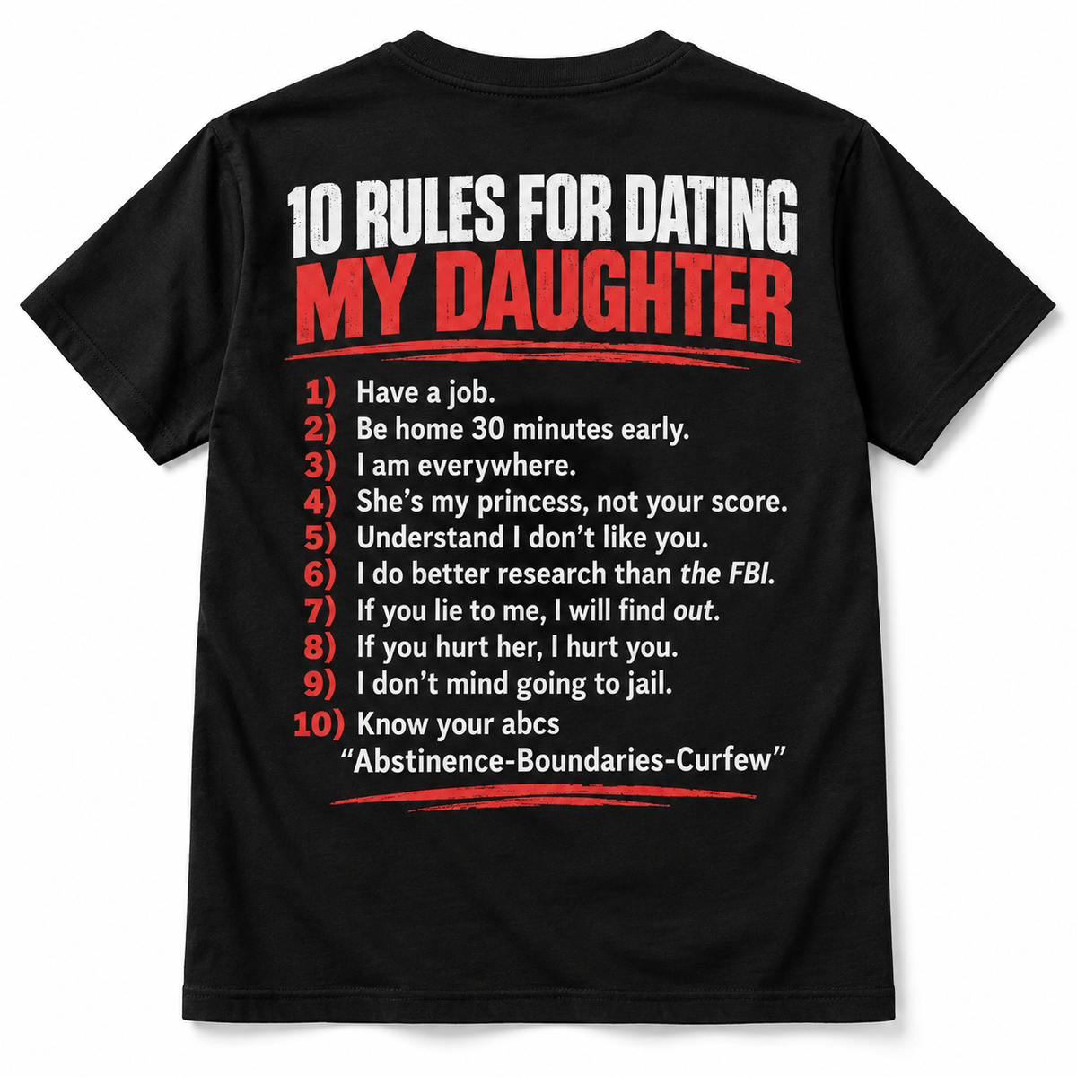 10 Rules for Dating My Daughter Funny Protective Dad Men's T-Shirt