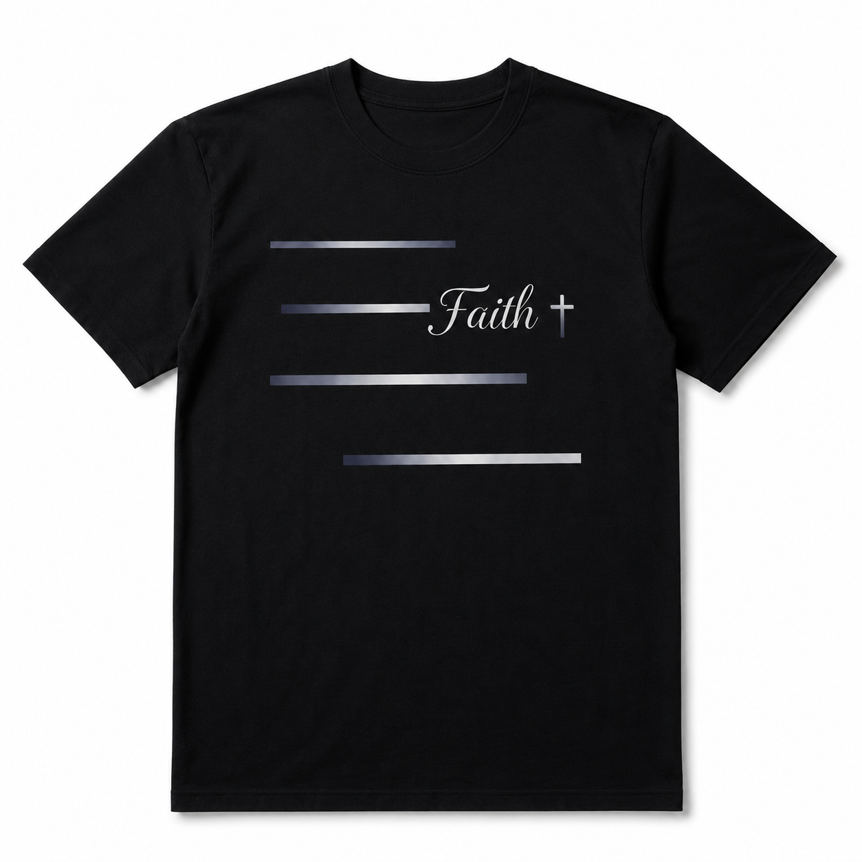 Faith Cross Christian Graphic T-Shirt Minimalist Religious Tee for Men