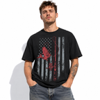 American Flag Fly Fishing Graphic T Shirt Patriotic Fisherman Dad Gift Tee