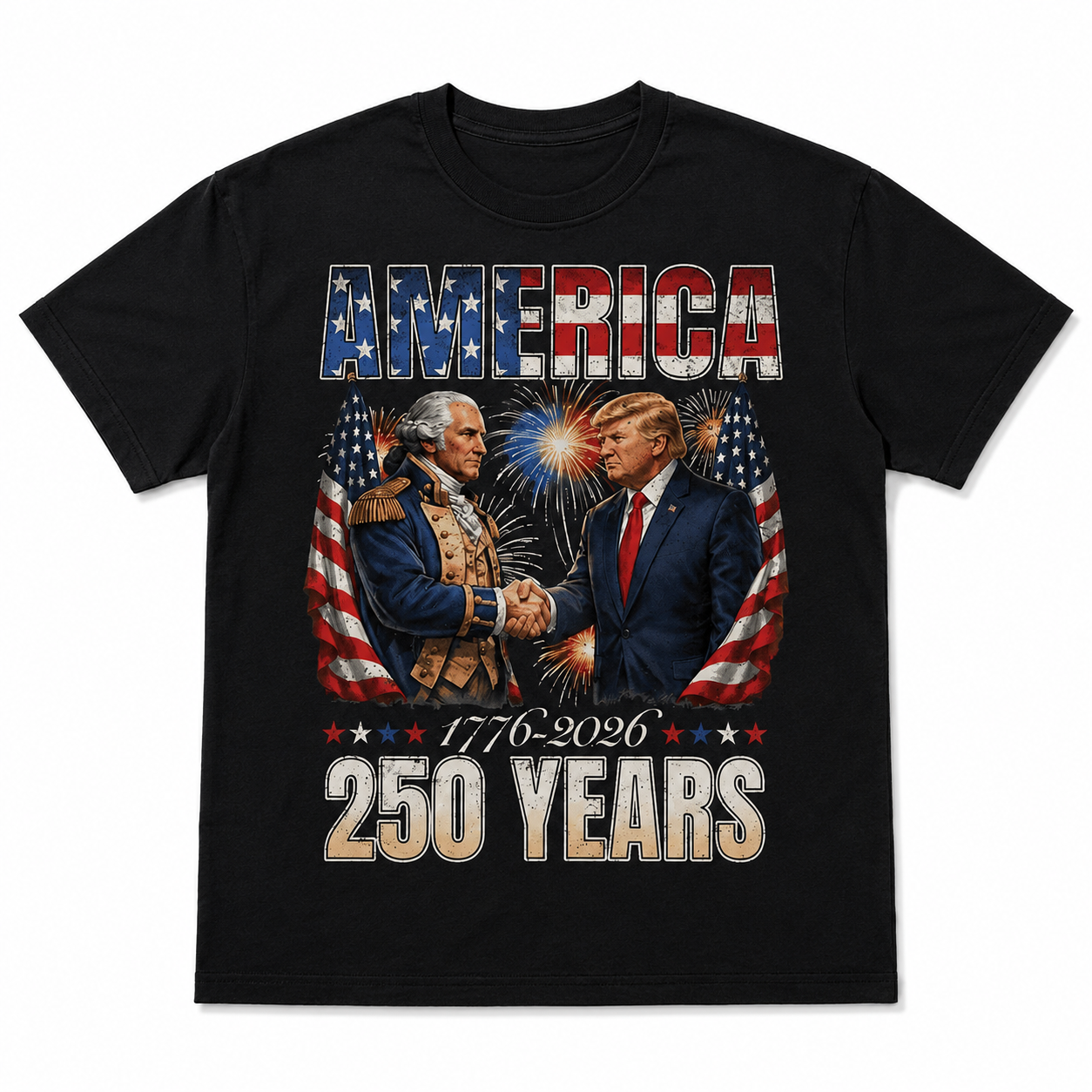 America 250th Anniversary Washington Patriotic USA Freedom Men's T-Shirt
