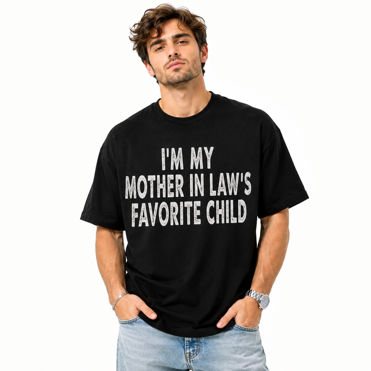 Funny Mother in Law Favorite Child T-Shirt Men’s Family Humor Tee