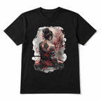 Japanese Samurai Geisha Graphic T-Shirt Sakura Anime Style Tee