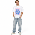 Big Jesus Fan Graphic T-Shirt Christian Faith Religious Tee