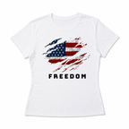 Distressed Freedom American Flag T-Shirt - Ripped Patriotic USA Graphic Tee