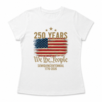Women's Retro USA 250th Anniversary Flag Patriotic 4th of July T-Shirt