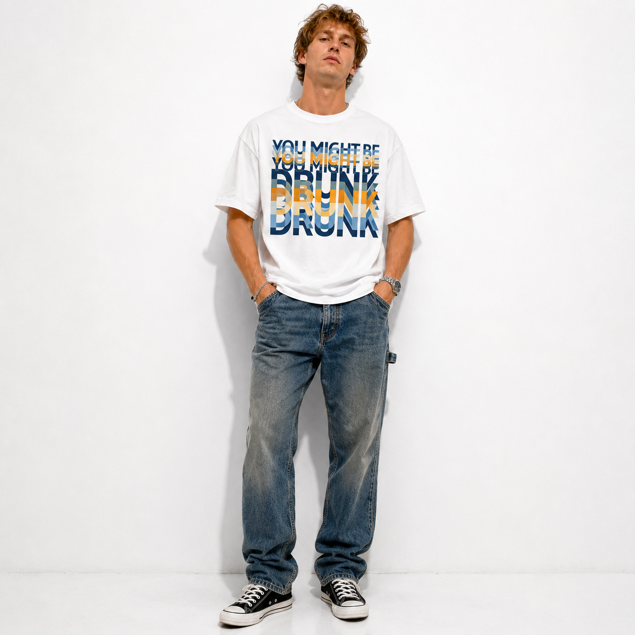 You Might Be Drunk Funny Graphic T-Shirt Vintage Drinking Humor Tee