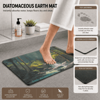Forest Waterfall Floor Mat Quick Dry Super Absorbent Non Slip Nature Decor
