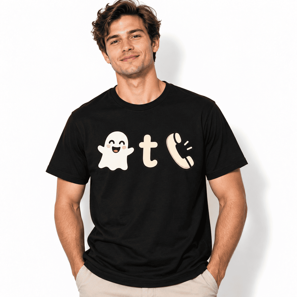 Boo T Call Funny Rebus Wordplay Graphic Men's T-Shirt