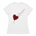 Women's Heart Print Mother's Day Graphic Crew Neck Casual Short Sleeve T-Shirt
