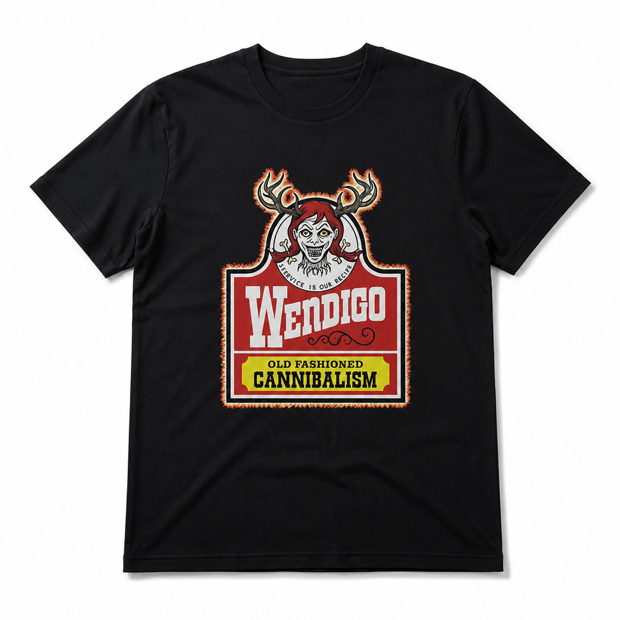 Wendigo Horror Graphic T-Shirt Creepy Monster Halloween Tee for Men