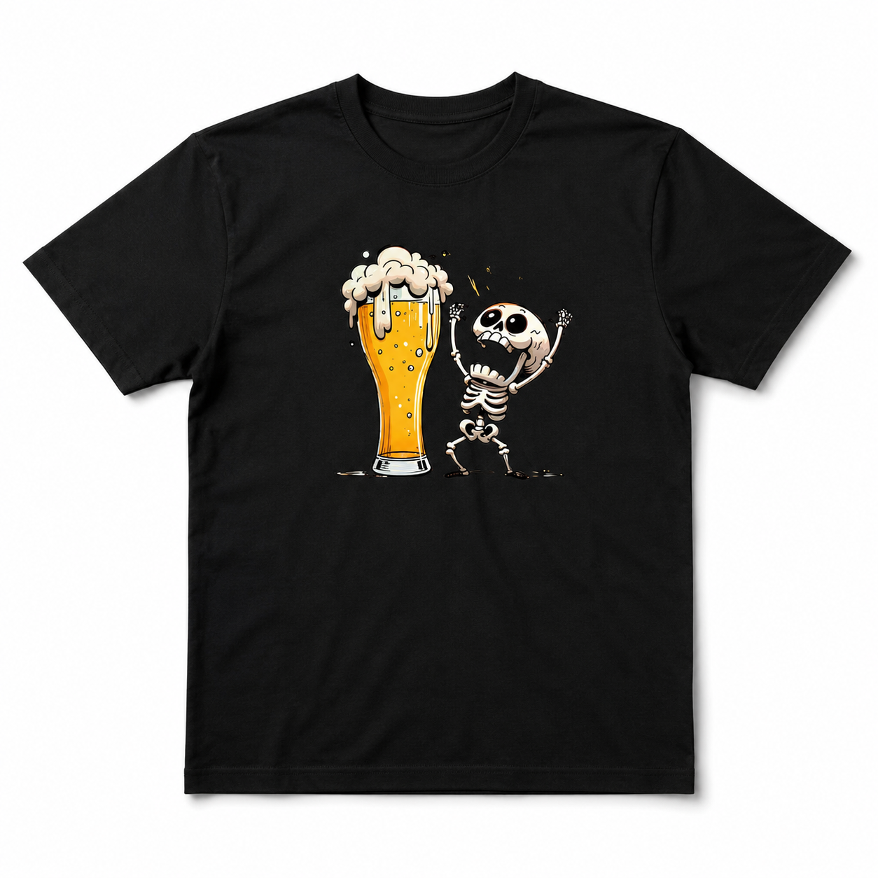 Funny Skeleton Beer Lover Drinking Humor Halloween Graphic Men's T-Shirt