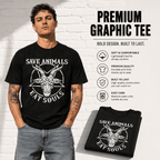Save Animals Eat Souls Funny Goat Occult Dark Humor Gothic Men's T-Shirt
