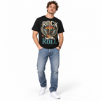 Rock and Roll Winged Electric Guitar Retro Music Graphic Men's T-Shirt