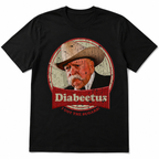 Funny Diabetes Cowboy Graphic T-Shirt Vintage Humor Tee for Men