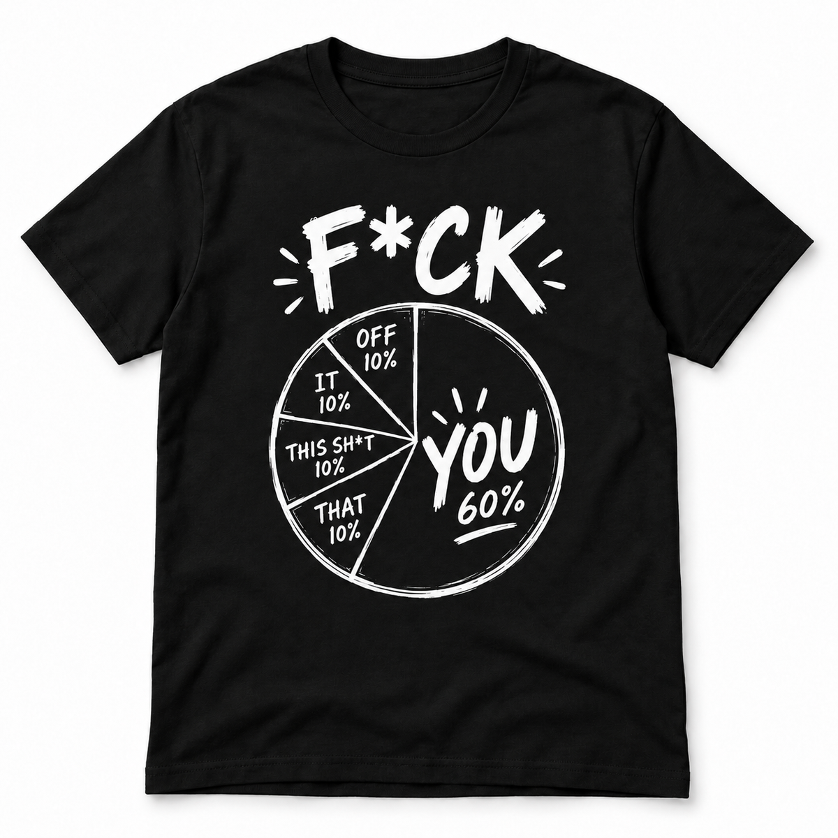 Fck You Pie Chart Funny Sarcastic Adult Humor Graphic Men's T-Shirt