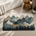 Low Poly Mountain Floor Mat for Entryway Quick Dry Non Slip Super Absorbent